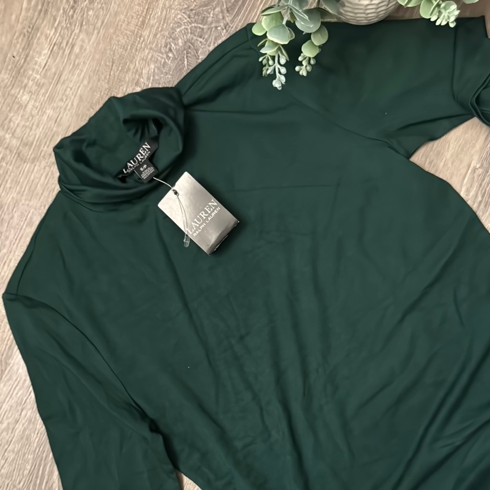 Ralph Lauren Dark Green Turtleneck Top - Picture 2 of 3